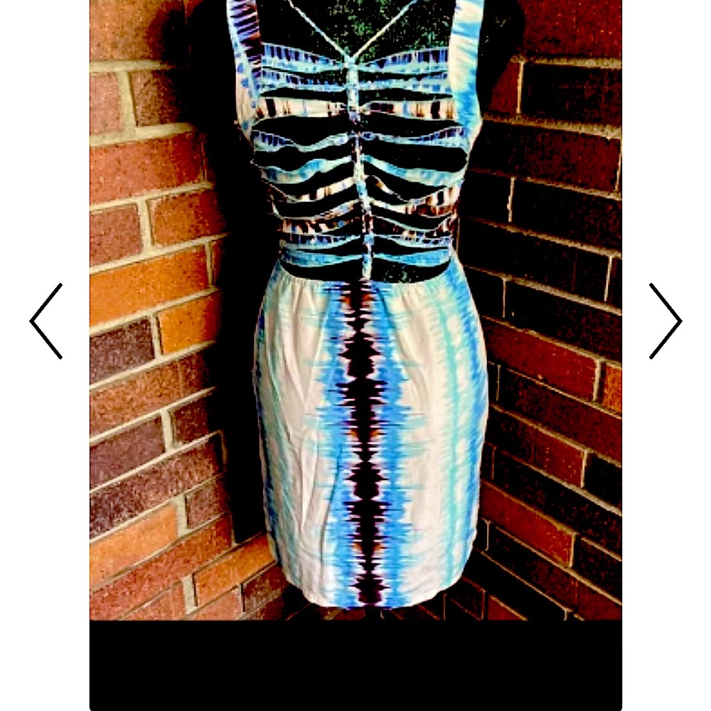 Charlie Jade 100% Silk Women's Marlow Vneck Tie Die Dress Size Small